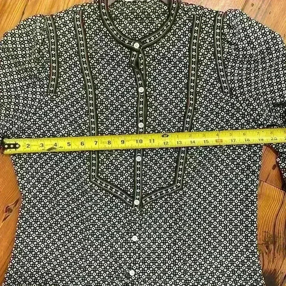 Max Studio balloon Long Sleeve Patterned Office Blouse Shirt size medium - Picture 5 of 6